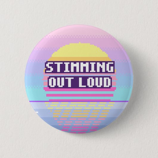 Stimming Laut Neurodivergenter Pixel-Button Button (Vorderseite)