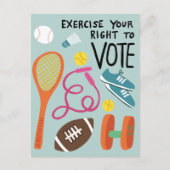 Stimmrecht Ausübung Ihres Wahlrechts Blau Postkarte (Vorderseite)