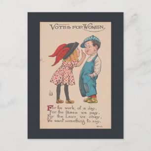 Stimmrecht für Frauen - Frauenrechte Vintage Postkarte