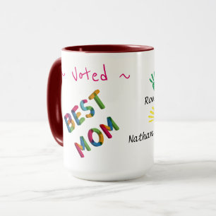 Stimmten Bester Mutter Kind Handabdruck Kunst Pers Tasse