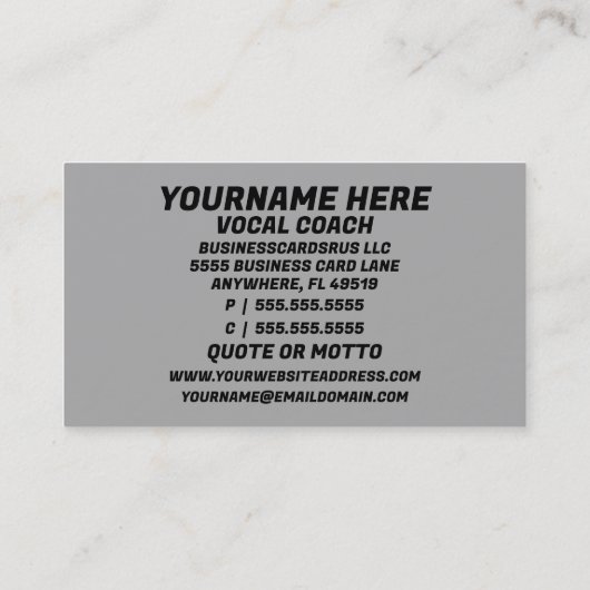 Stimmtrainer Visitenkarte (Rückseite)