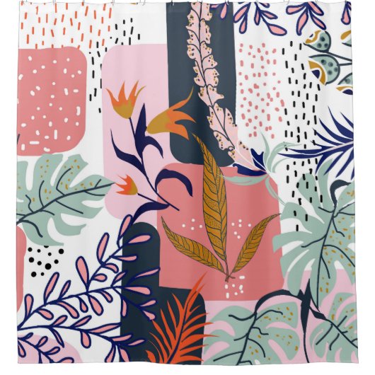 Stimmung | Abstrakt Chic Moderne Bohemische Malere Duschvorhang (Vorderseite)