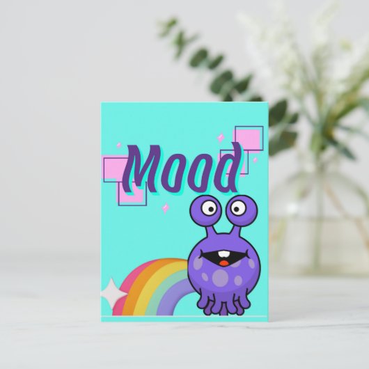 Stimmung, Alien Regenbogen Postkarte (Stehend Vorderseite)