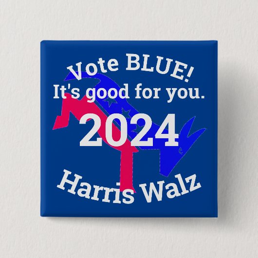 STIMMUNG BLUE Harris Walz 2024 Button (Vorderseite)