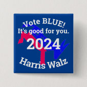STIMMUNG BLUE Harris Walz 2024 Button (Vorderseite)