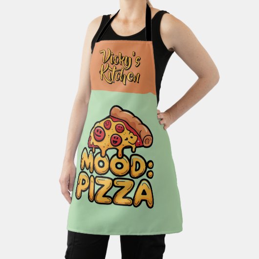 Stimmung: Pizza - Fun Cartoon Slice mit Happy Topp Schürze (InSitu)