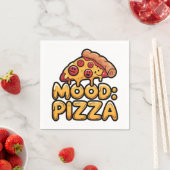 Stimmung: Pizza - Fun Cartoon Slice mit Happy Topp Serviette (Beispiel)
