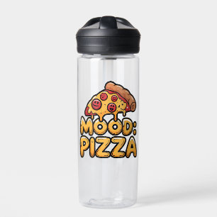 Stimmung: Pizza - Lustige Cartoon-Scheibe mit glüc Trinkflasche