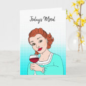 Stimmung, Wein, Freundschaft Drinken Spaß Karte (Gelbe Blume)