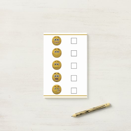 Stimmungs-KaroEmoticon der Art-3d Post-it Klebezettel (Auf Schreibtisch)