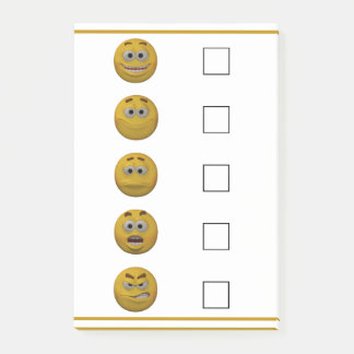 Stimmungs-KaroEmoticon der Art-3d Post-it Klebezettel