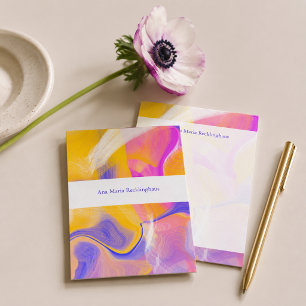 Stimmungsfarben: Flow-Art-Malerei, Gelb, Pink Mitteilungskarte