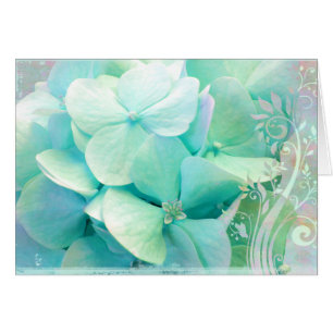 Stimmungskarte, Hydrangeas mint Grün, Aqua