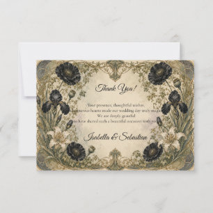 Stimmungsvolle Art Nouveau Botanische Eleganz Hoch Dankeskarte