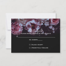 Stimmungsvolle Blumen und Schwarze Hochzeit RSVP