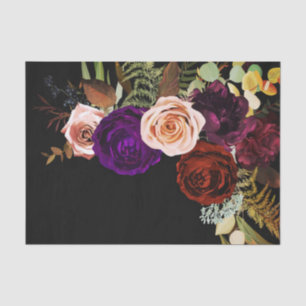 Stimmungsvolle dunkle florale Üppigkeit in kräftig Seidenpapier