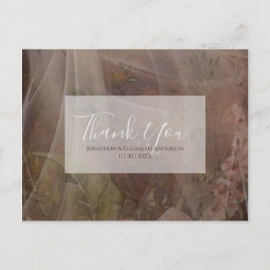 Stimmungsvolle Florale Vellum-Hochzeit Postkarte
