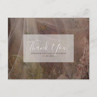 Stimmungsvolle Florale Vellum-Hochzeit Postkarte