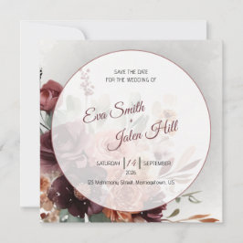 Stimmungsvolle Herbst-Blumen-Save-the-Date-Karte Einladung