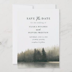 Stimmungsvolle immergrüne Pazifikküsten-Hochzeit  Save The Date