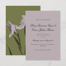 Stimmungsvolle Lavendel-Iris-Blumen-Hochzeitseinla