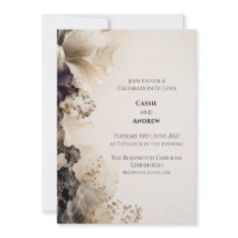 Stimmungsvolle lila abstrakte Blumenhochzeits-Einl