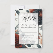 Stimmungsvolle rustikale Herbstblumen Hochzeit RSV RSVP Karte (Vorderseite)