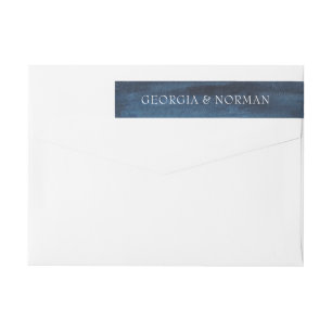 Stimmungsvolles Navy Blau Aquarell Hochzeit Rückse