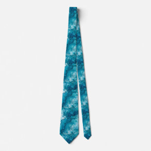 Stimmungsvolles Teal Blaues Stürmisches Ozean Alko Krawatte