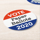 Stimmzettel für die Präsidentschaftswahlen 2020 Runder Pappuntersetzer (Angewinkelt)