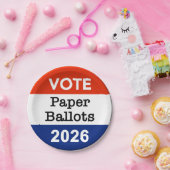 Stimmzettel Wahlzettel 2026 Midterm-Wahl Papierbec Pappteller (Party)