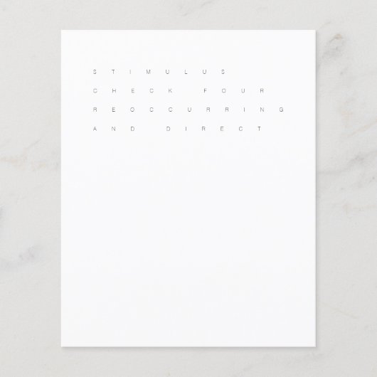 Stimulus-Karo vier wiederkehrende & direkte Flyer (Vorne)