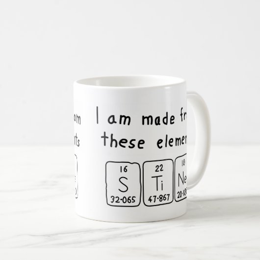 Stine Periodenname Tasse (VorderseiteRechts)