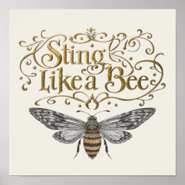 Sting Like A Bee Vintage Fairytale Girl Power Poster