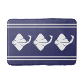 STING RAY White auf blaue Tischlampe Badematte (Vorderseite)