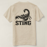 „Sting“-Skorpion-Grafik-T-Shirt