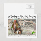 Stinger Martini Rezept Postkarte (Vorne/Hinten)