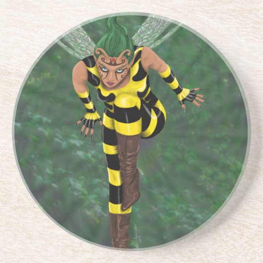 Stinger Round Sandstein Untersetzer (Vorne)