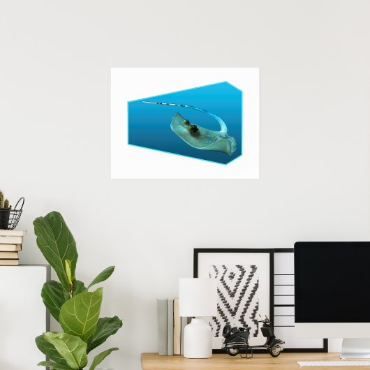 Stingray bewegt! Designgradientenblau | Poster (Heimbüro)