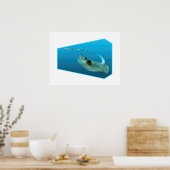 Stingray bewegt! Designgradientenblau | Poster (Küche)