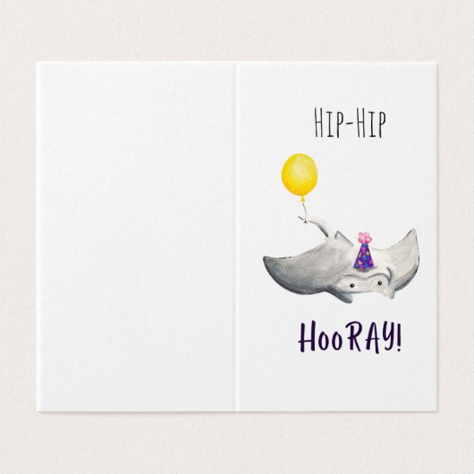 Stingray Birthday Card (Außenseite Aufgefaltet)