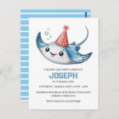 Stingray Birthday Party Einladung Pool Postkarte (Vorne/Hinten)