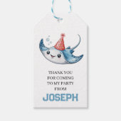 Stingray Birthday Party Geschenkanhänger (Vorderseite)