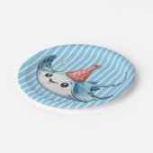 Stingray Birthday Party Pappteller (Schrägansicht)