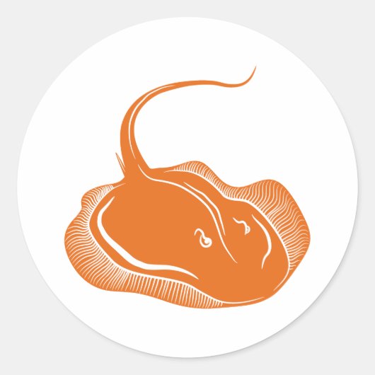 Stingray Fish Runder Aufkleber (Vorderseite)