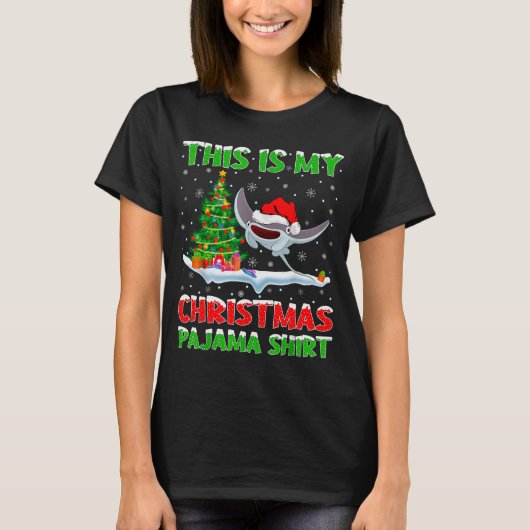 Stingray Fish Xmas Tree Lights This Is My Christma T-Shirt (Vorderseite)