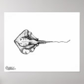 Stingray Illustration Poster (Vorne)