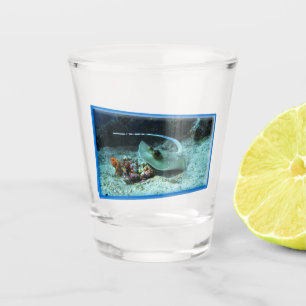 Stingray in motion - fotografisches Design Schnapsglas
