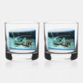 Stingray in motion - fotografisches Design | Whiskyglas (Rückseite)