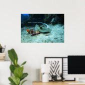 Stingray in move - Foto aufgenommen im Coral Trian Poster (Heimbüro)